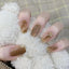 Wearing Warm Brown Brown White Double Spell Smudged Golden Texture Ins Style Manicure Patch The Finished Product Is Removable - Korvel