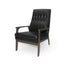 Mid Century Modern Upholstered Accent Chair in Matte Black