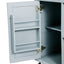 Kitchen handcart with rubber wood leaf countertop, storage cabinet, shelf, and 3 dining room drawers, gray blue - Korvel