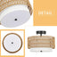 3-Light Semi Flush Mount Ceiling Light Fixture - Boho Rattan Design