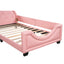 Twin Size Upholstered Daybed with Carton Ears Shaped Headboard  Pink - Korvel