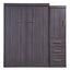 Full Size Gray Murphy Bed with Wardrobe and Drawers