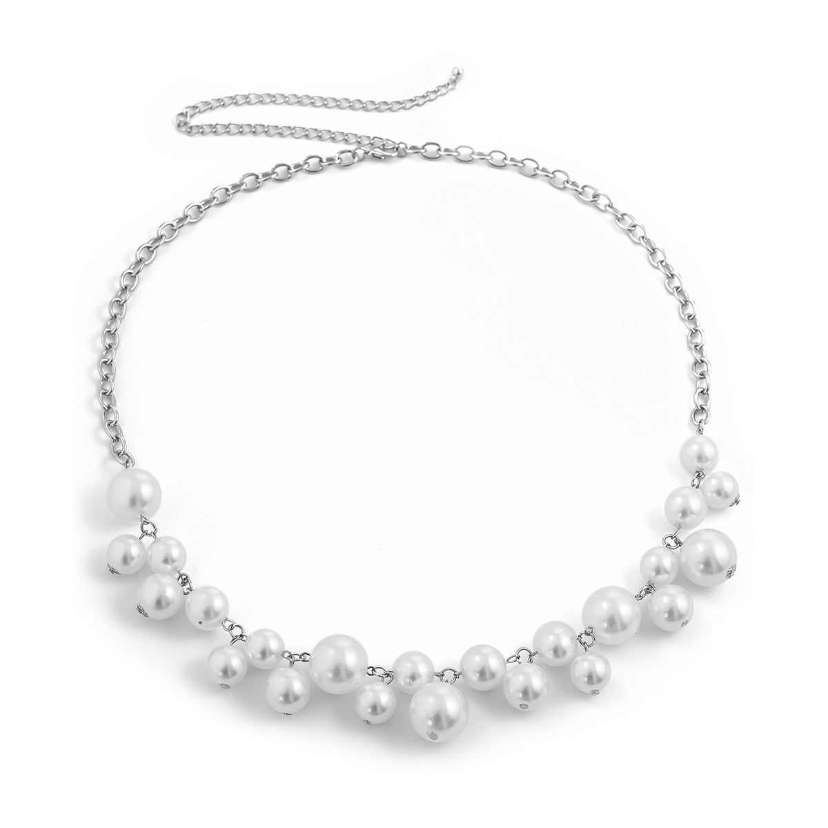Fashion design imitation pearl tassel waist chain female creative round bead splicing body chain - Korvel