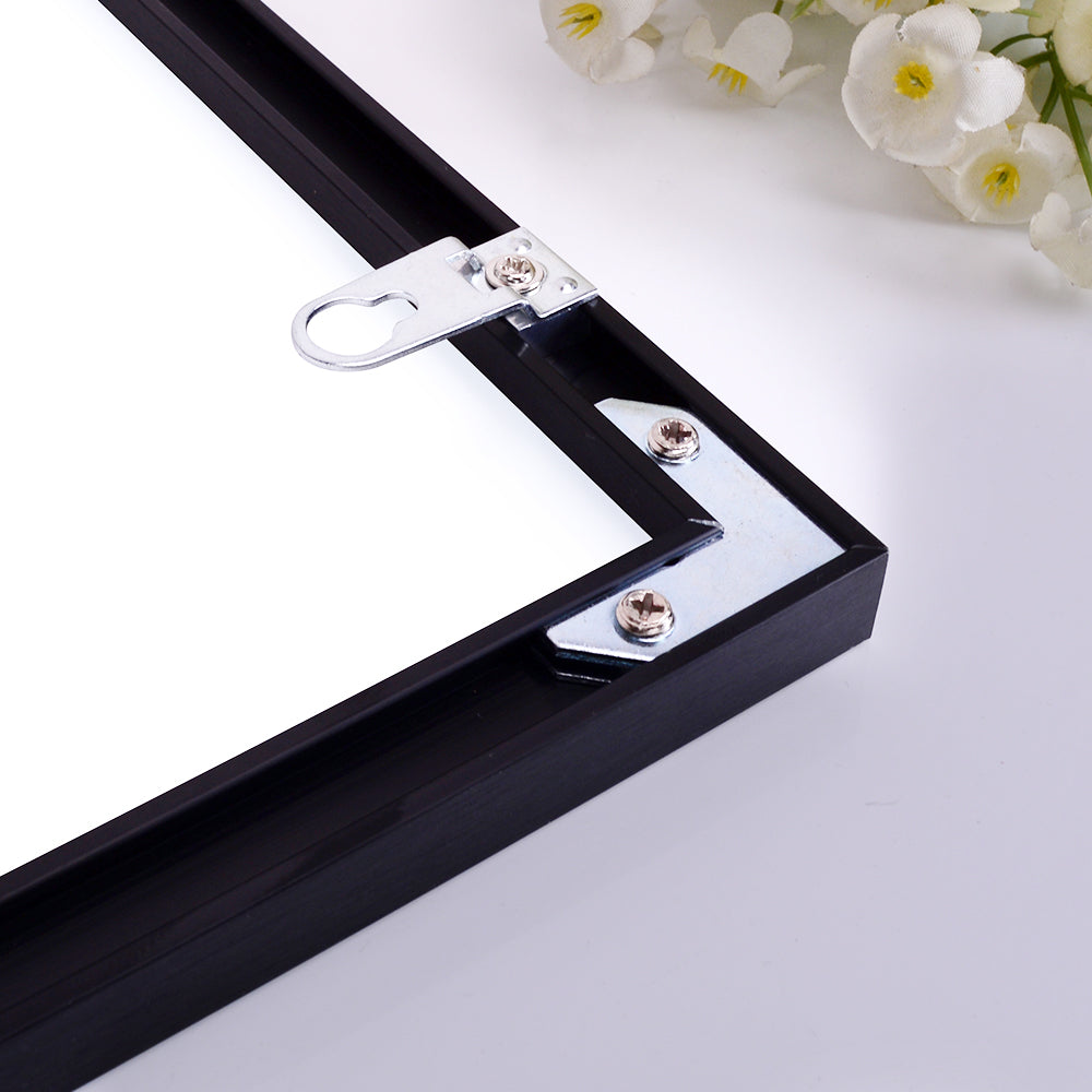 Modern Black Bathroom Mirror - 36x24 Inch Aluminum Frame