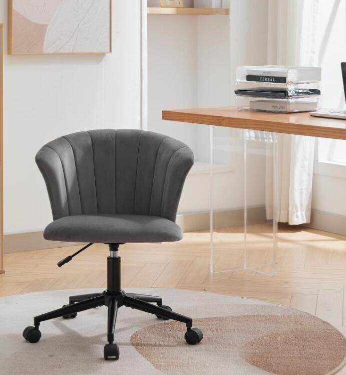 Home Office Chair, Velvet Fabric Swivel Flower Shape Computer Desk Chair for Home Office or Bedroom - Korvel