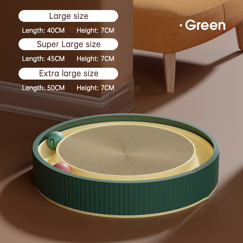 Multi Function Round Cat Scratching Board with Ball Toy Cat Scratcher Funny Sharpen Nails Scraper Can Replace Nest for Cats - Korvel