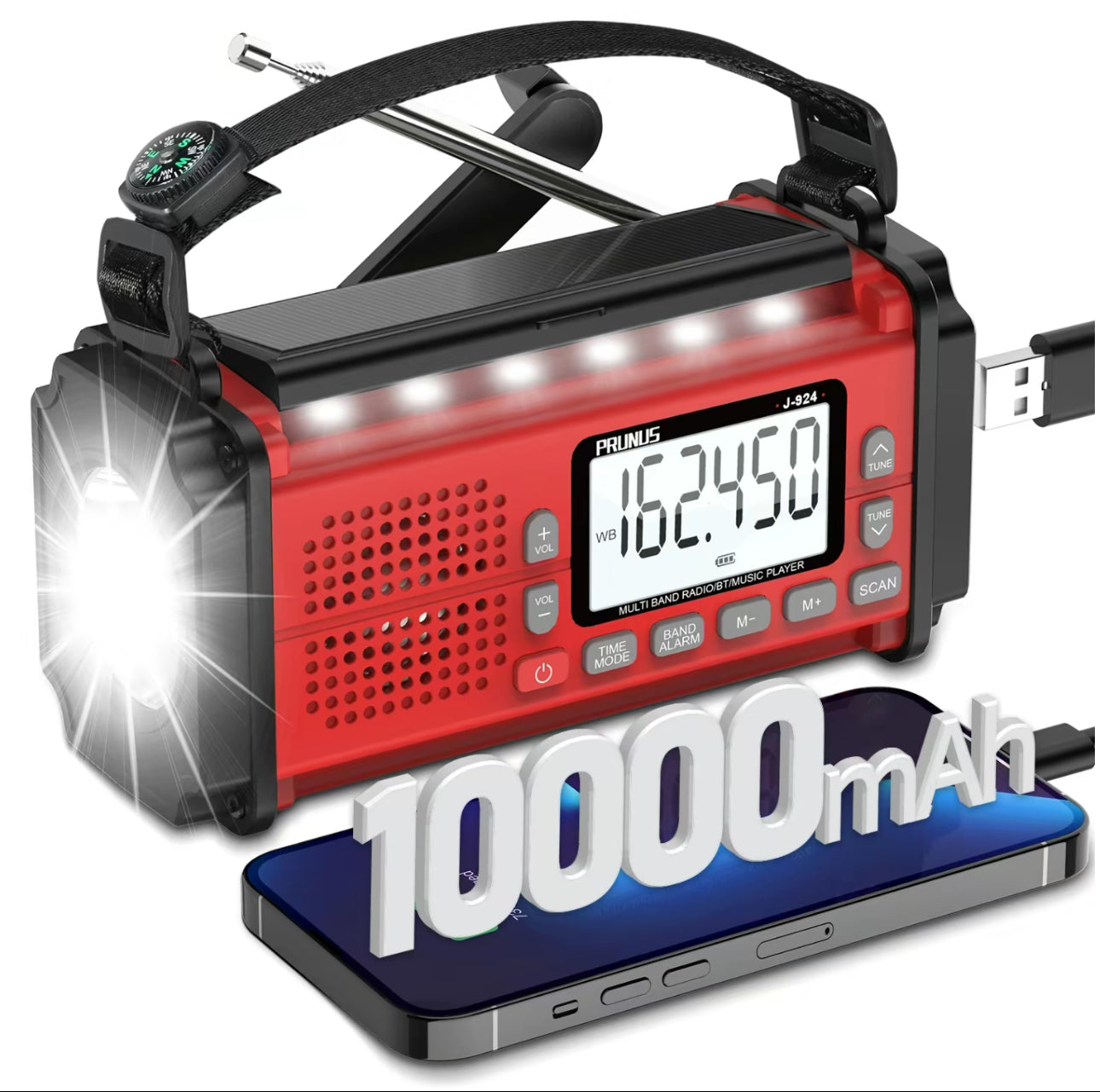 Radio StormGuard Pro - Radio Meteorológico de Emergencia con Manivela