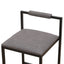 Set of 2 Counter Height Barstools Kitchen Island Stools (Gray with Back) - Korvel