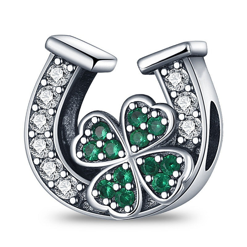 U-shaped Horseshoe Clover Wishing Tree Pendant Copper Silver Plated DIY Jewelry - Korvel