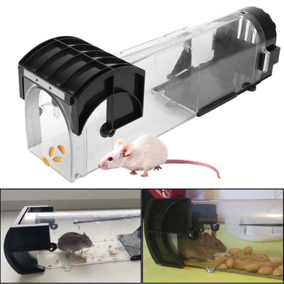 Safe Firm Humane Reusable Plastic Rodents Trap Household Mouse Catcher Smart Self-locking Mousetrap for Indoor Outdoor Garden - Korvel