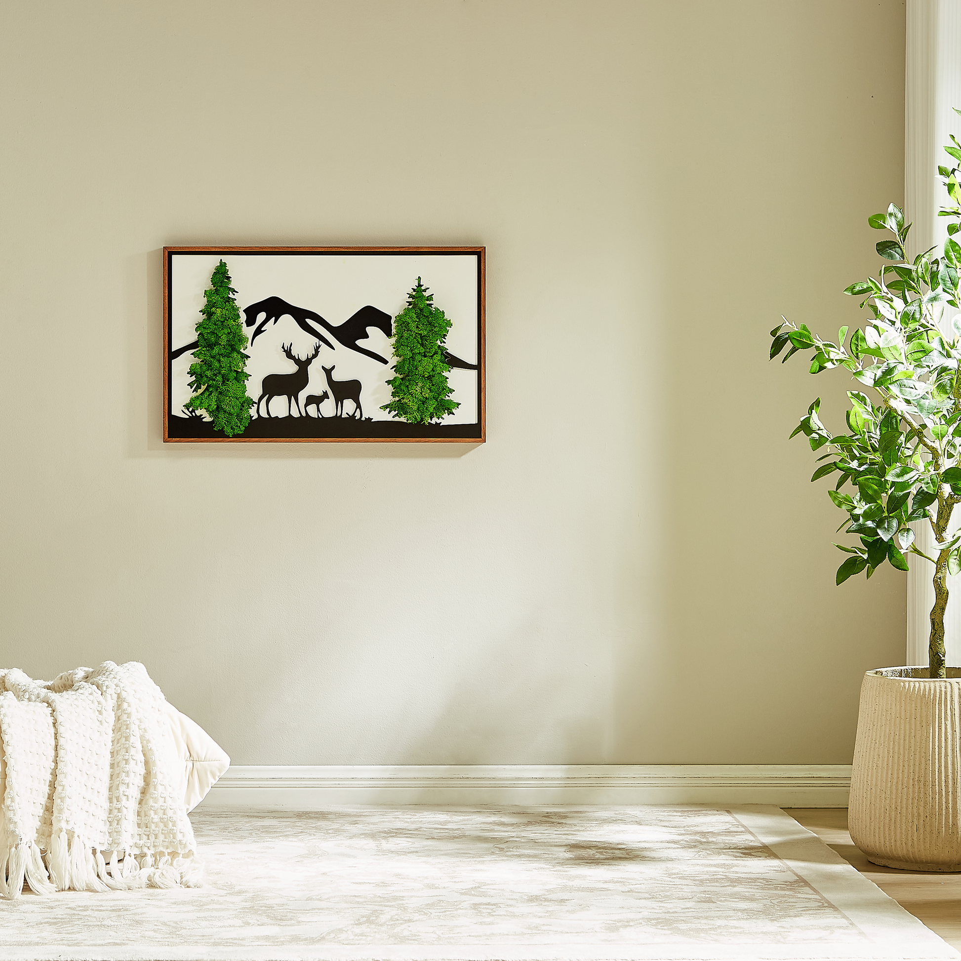 Deer Metal Art Moss Wall Decor - Korvel