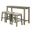 TOPMAX 4 Pieces Counter Height Table with Fabric Padded Stools,Rustic Bar Dining Set with Socket,Gray Green - Korvel