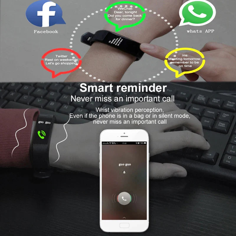 Smart Watch Men Women Heart Rate Monitor Blood Pressure Fitness Tracker Smartwatch Sport Watch - Korvel