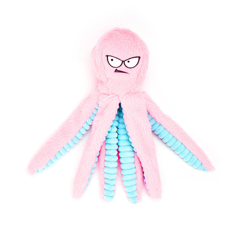 Octopus - shaped indestructible plush dog toy, squeaky & bite - resistant, pet toy supplies - Korvel