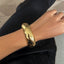 Fashionable metal curved spring bracelet, casual irregular Bracelet set - Korvel