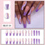 Purple Glitter Wearing Manicure French Geometric Lines Aurora Bright Nail Patches - Korvel