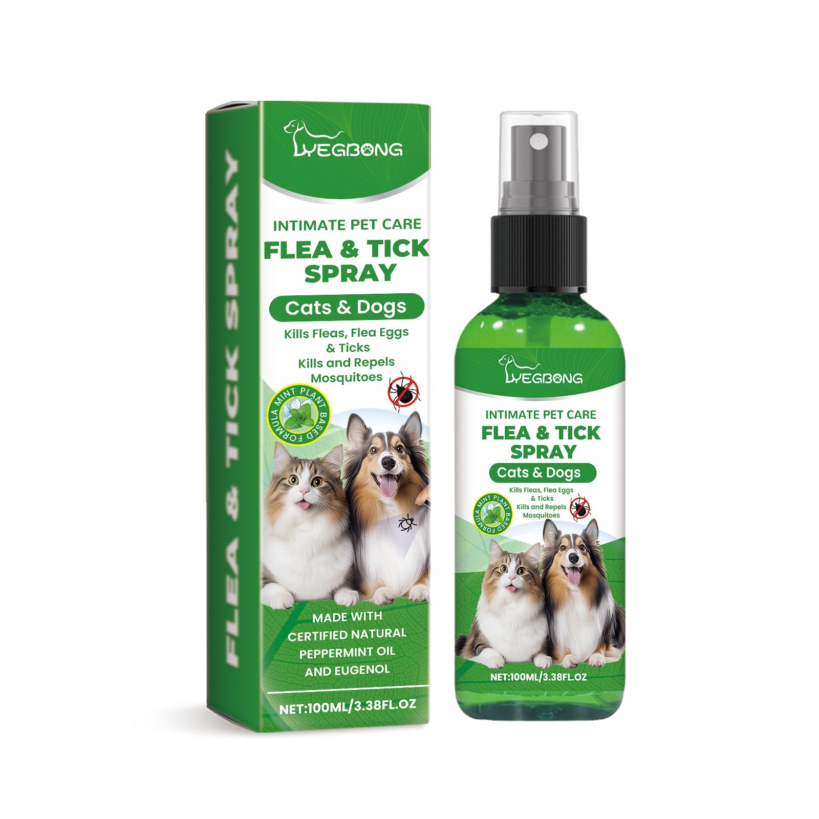 Pet Insect Repellent Spray, Dog And Cat Hair And Skin Insect Repellent Daily Gentle Cleaning And Care Agent - Korvel