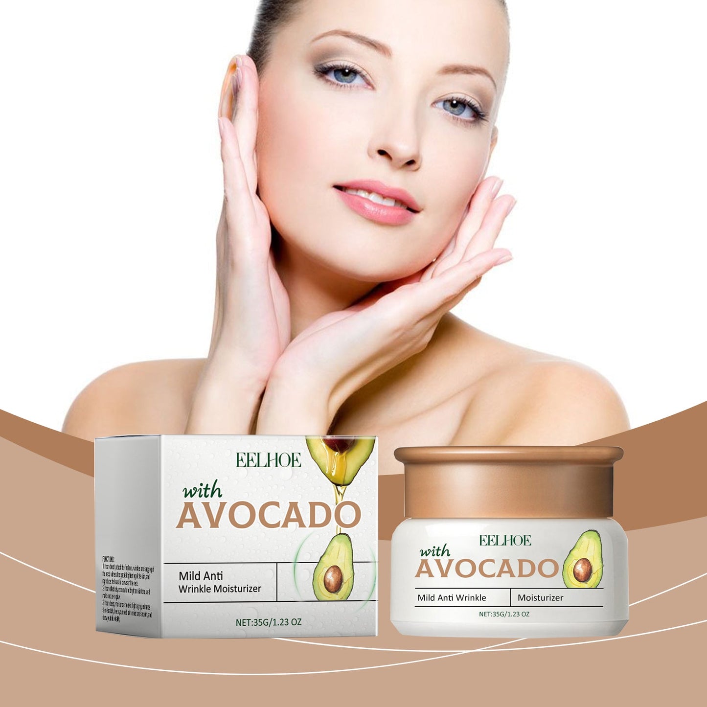 Avocado Cream For Wrinkles Gentle Moisturizing Facial Skin Moisturizing Daily Cream - Korvel