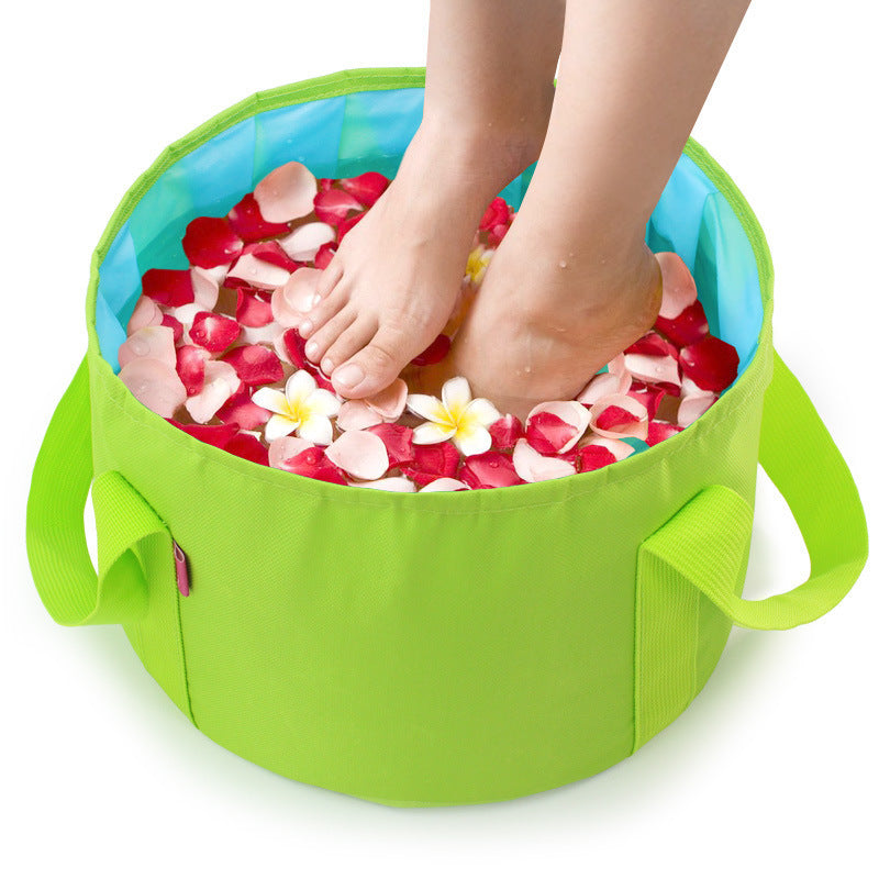 Multi-Purpose Outdoor Travel Portable Folding Bucket Foot Bucket Washbasin Camping Bucket Enlarged - Korvel