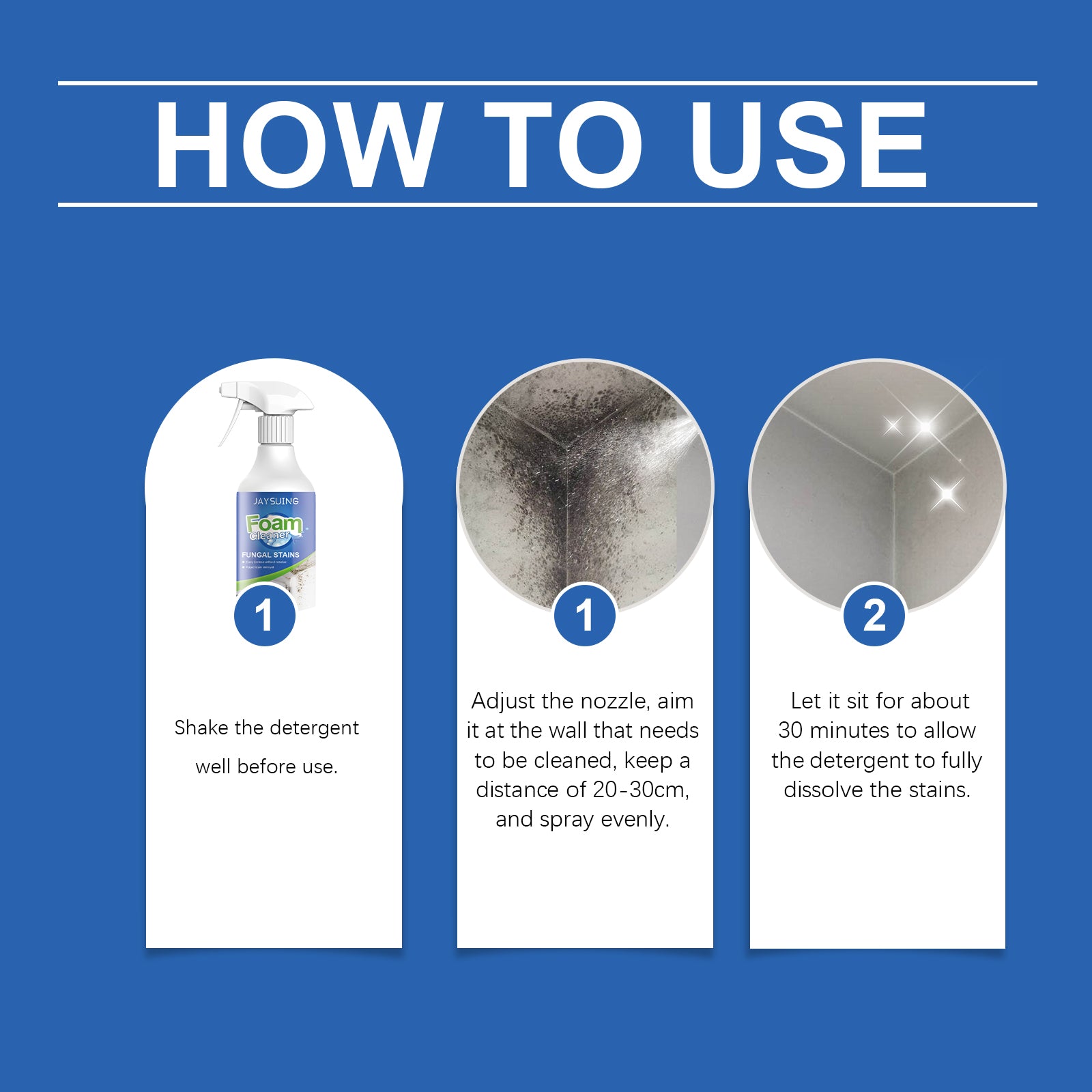Stain Removal Foam Cleaner, Multi-Purpose Home Cleaner For Moldy Wall Tile - Korvel