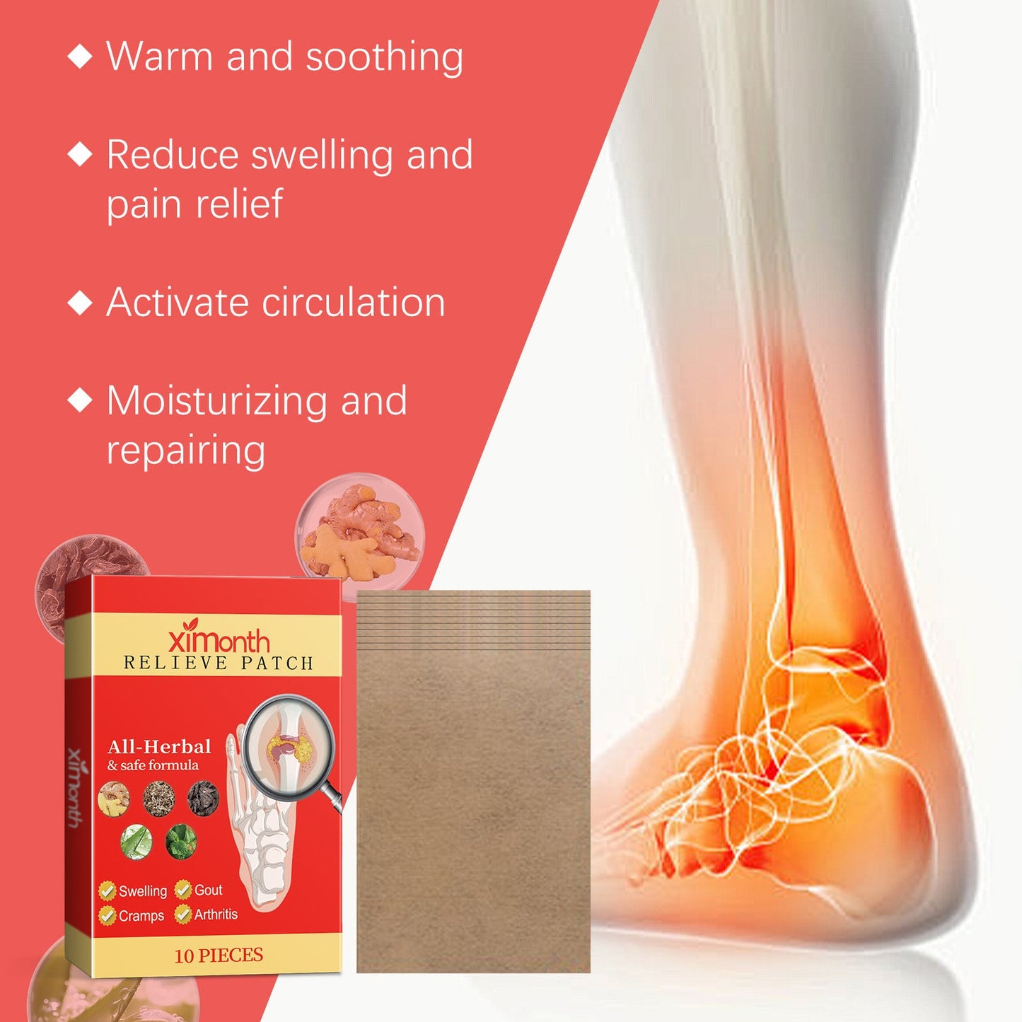 Foot Joint Relief Patch Relieves Foot Joint Muscle Ankle Muscle Pain Body Care - Korvel