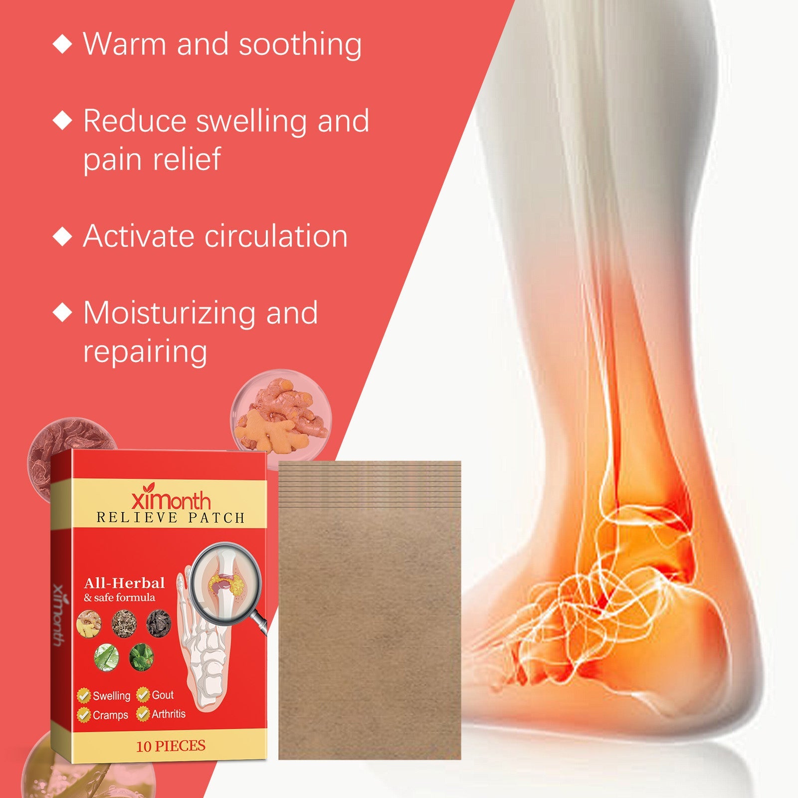 Foot Joint Relief Patch Relieves Foot Joint Muscle Ankle Muscle Pain Body Care - Korvel