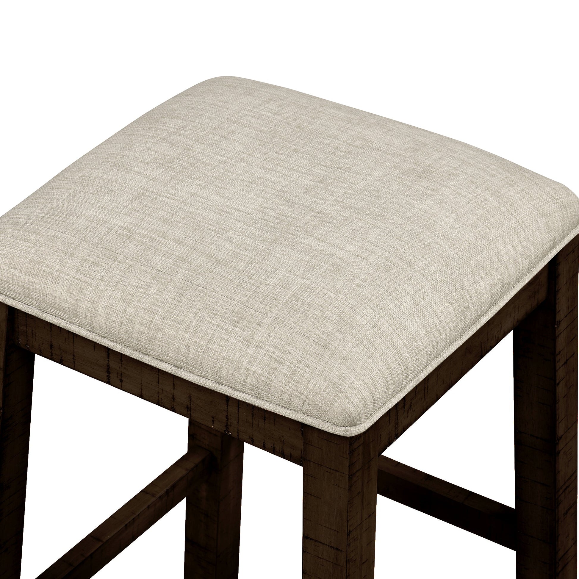 TOPMAX 4 Pieces Counter Height Table with Fabric Padded Stools, Rustic Bar Dining Set with Socket, Brown - Korvel