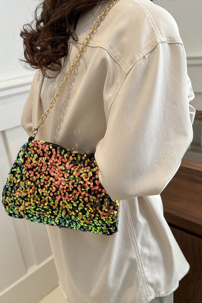 Sequin Removable Strap Shoulder Bag - Korvel
