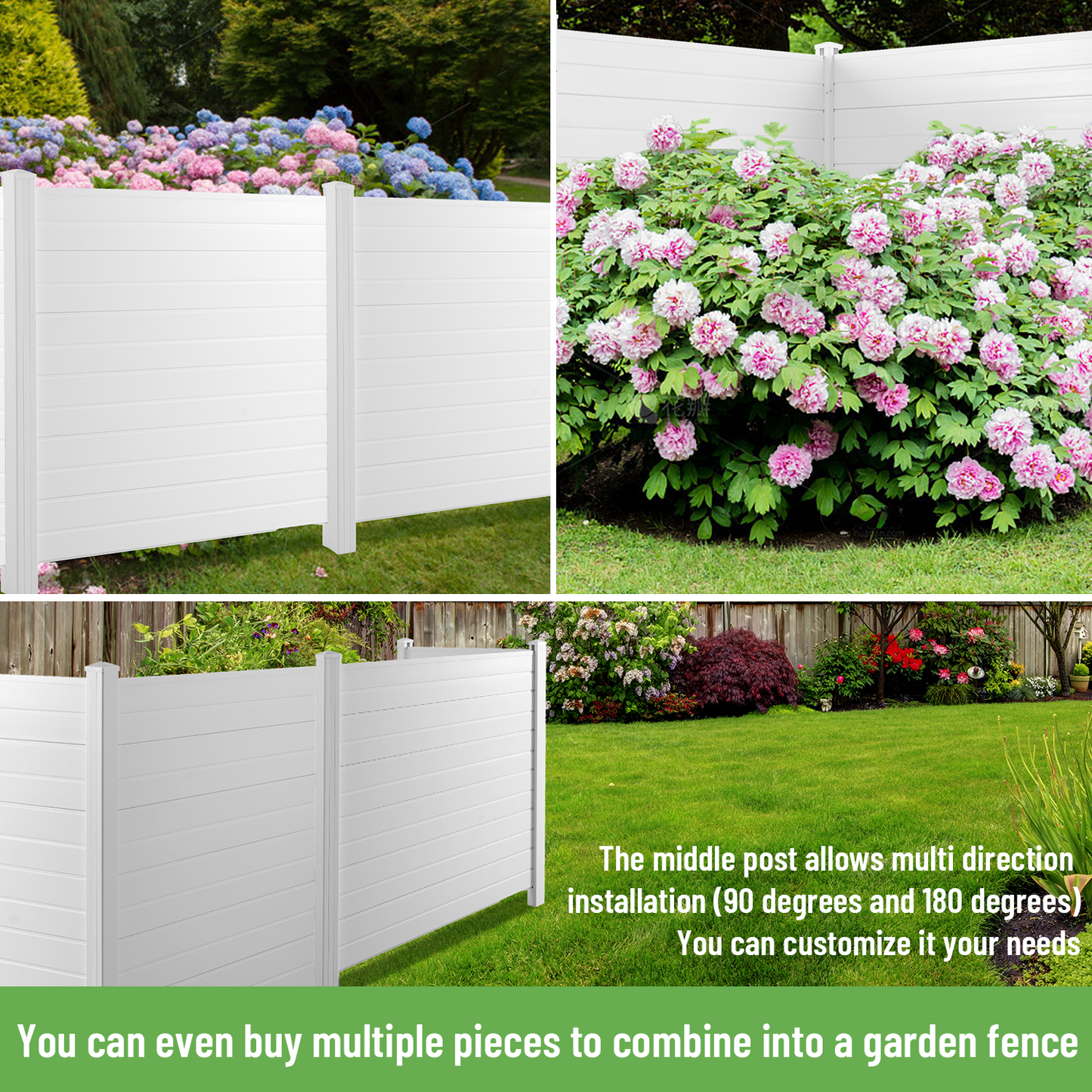 Premium Vinyl Privacy Fence Panels Kit - White