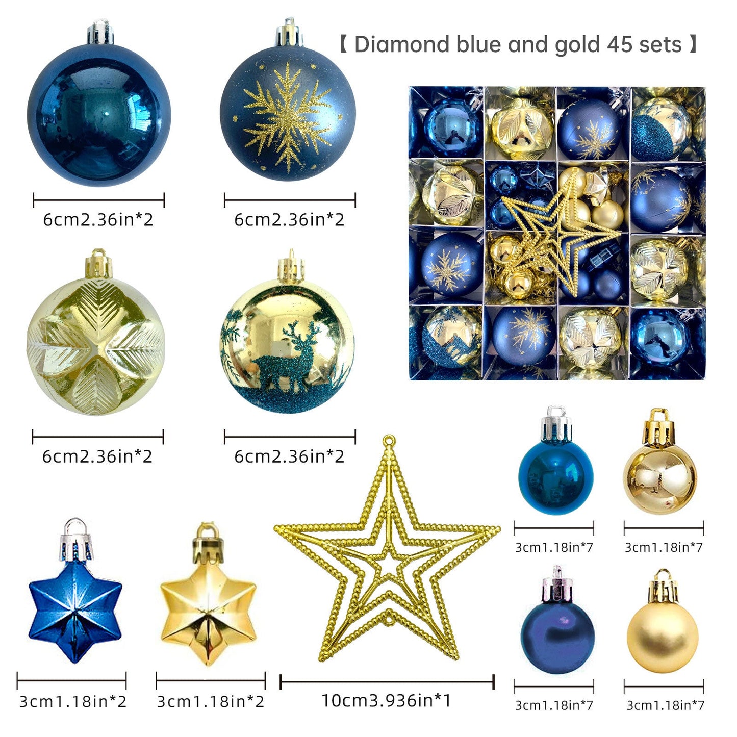 Christmas decoration 6cm electroplated ball plastic ball special-shaped painted Christmas ball gift Christmas tree pendant - Korvel