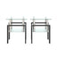 Set of 2, Modern Tempered Glass Tea Table Coffee Table End Table, Square Table for Living Room, Transparent/Black - Korvel