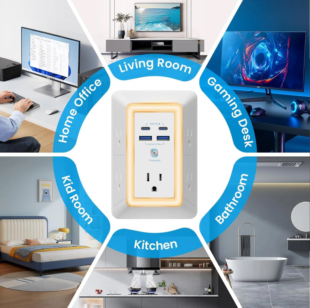 Extensor de Sobretensión PowerSafe con Carga Rápida