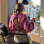 Long sleeved backless lace up sexy spicy girl knitted loose women's top sweater - Korvel