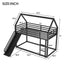 Twin over Twin House Bunk Bed with Ladder and Slide,Black - Korvel