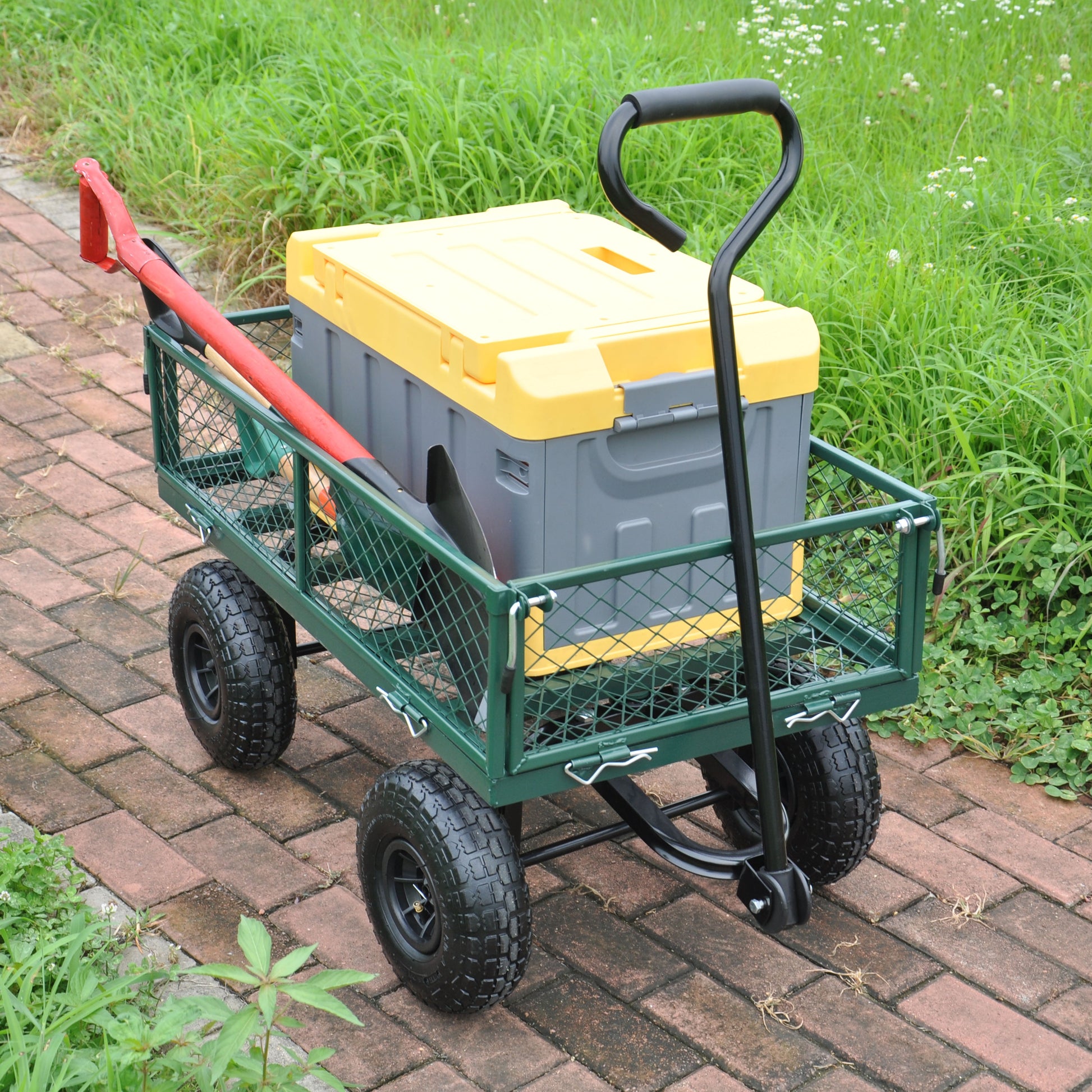 Wagon Cart Garden cart trucks make it easier to transport firewood (green) - Korvel