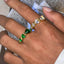 Elegant Stainless Steel Heart Rhinestone Ring