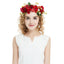Big Red Rose Blossom Hair Band Bridal Flower Ring Hair Band - Korvel