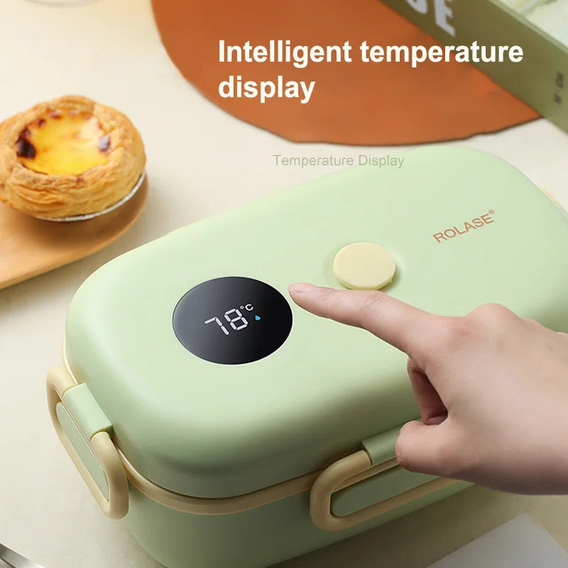 New Smart LCD Temperature Digital Display Insulated Lunch Box Portable Electric Lunch Box Lunch Box Suitable for Outdoor Travel - Korvel