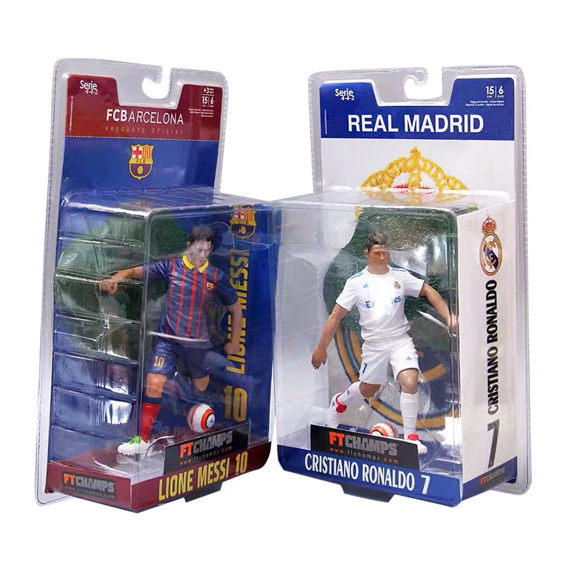 Figurine commémorative de Cristiano Ronaldo et Lionel Messi