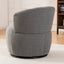 Grey Plush Swivel Accent Chair - Contemporary Round Armchair with 360° Rotation and Metal Base for Living Room Elegance - Korvel