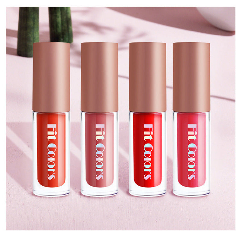Fit Colors Matte Velvet Moisturizing Lip Gloss Lip Glaze Lipstick 4 Travel Small Set - Korvel