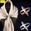 Creative Rice King Star Gold-Plated Scarf Buckle Multi-Purpose X Cross Hollow Smooth Surface Scarf Square Shawl Buckle - Korvel