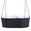 GO 51.9" 2-Person Hanging Seat, Rattan Woven Swing Chair, Porch Swing With Ropes, Black Wicker And White Cushion - Korvel