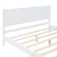 Queen Size Wood Platform Bed Frame, Retro Style Bed with Rectangular Headboard,No Need Box Spring,White - Korvel