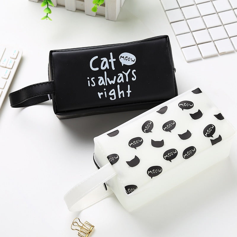 New Cat's Kingdom Pencil Bag Cartoon Cat Student Pencil Case Large Capacity Creative Stationery Box Pencil Bag - Korvel