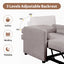 3 in 1 Convertible Sleeper Chair with Adjustable Backrest, Lounger Chair Turns Into Bed, Single Bed for Living Room, Linen, Tan - Korvel