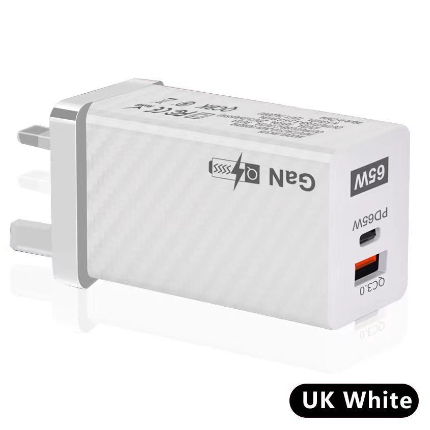 Adaptateur de charge double en nitrure de gallium de 65 W