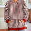 Sudadera con capucha a rayas suelta y casual