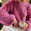 Long sleeved backless lace up sexy spicy girl knitted loose women's top sweater - Korvel