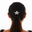 Versatile five petal flower alloy hair accessory with fashionable glossy imitation pearl bow headband - Korvel